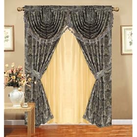 Nepos Blue Curtain Set w Drapes  Tassels Sheers by KingLinen