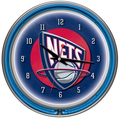 Trademark New Jersey Nets Double Ring Neon Clock