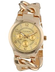 Akribos XXIV Womens AK531YG Ultimate Multifunction Twist Chain Quartz Watch