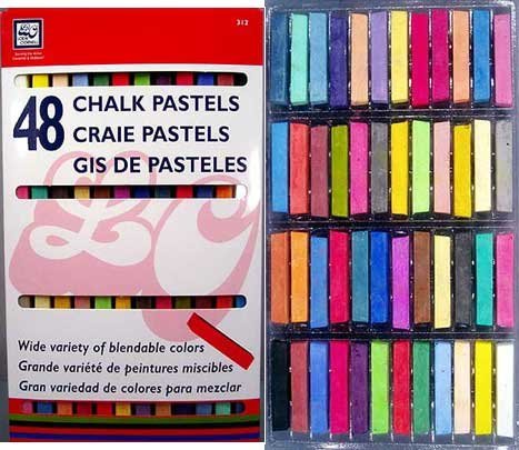 48 Soft Drawing Pastels in Brilliant Assorted Colors