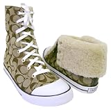Coach Bonney Signature High Top Logo Sneakers in Khaki 8M