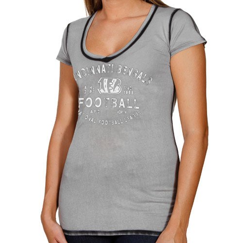 Cincinnati Bengals Ladies Sideline Spirit Seam Wash Premium T-Shirt - Black (Small)