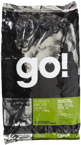 Petcurean 152049 Go Sensitivity and Shine Grain Free Turkey Dry for Dog, 25-Pound