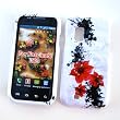 Samsung Fascinate i500 Galaxy S (Verizon) Snap On Protector Hard Case "Artistic Red Flowers" Design
