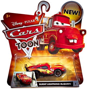 Disney Cars Toon Burnt Lightning McQueen Die Cast Car by Mattel