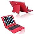 HDE&reg; Red Leather Detachable Bluetooth Keyboard Case for New iPad 4, 2 & 3