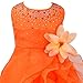 FEESHOW Baby Girls Rhinestone Organza Flower Christening Baptism Party Dress Orange 12-18 Months