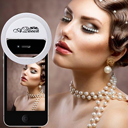 Selfie Ring Light for iPhone Samsung Galaxy and Other SmartPhones- Adjustable clip fits all mobile devices (Cellphone Ring Light- The perfect lighting for the perfect selfie)