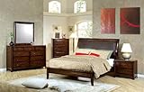 Hillary Platform 4PC Queen Size Bedroom Group in Warm Brown Finish