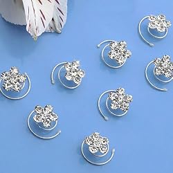 Clear or Pink Rhinestone Bridal Hair Twists (Set of 12) 241