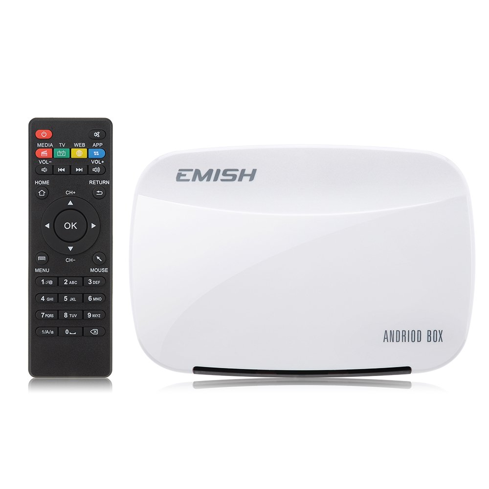 Emish Smart TV Box Android 4.4.4 Quad Core Smart Pro MediaPlayer 1080P YOUTUBE WIFI HDMI XBMC
