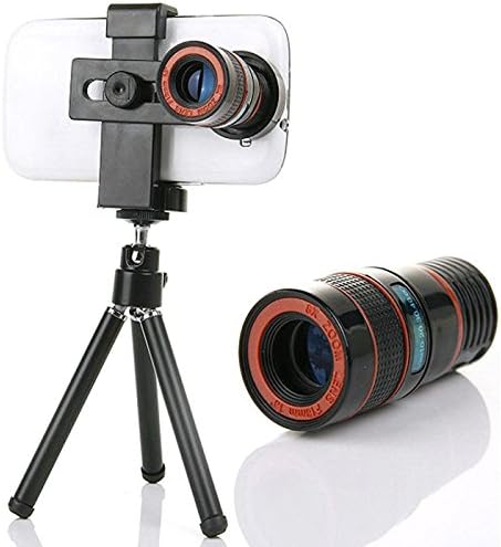 Smart Phone Mobile Camera Pro Clip Lens 8X Telescope Zoom set with Universal Compatible Holder Mini Tripod and Cleaning Cloth iPhone 7, 6S, 6, Samsung Galaxy S7, S6