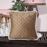 Pink Ladybugs and Dragonflies Pillow in Chocolate