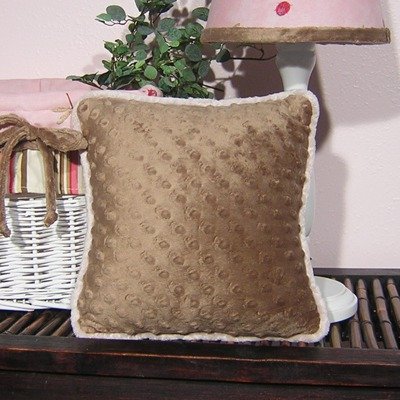 Pink Ladybugs and Dragonflies Pillow in Chocolate product image