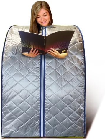 EMF Safe Cell Spa Portable Foldable Far FIR Infrared Large Silver Sauna Spa, Detox with Negative Ion and Foot Roller