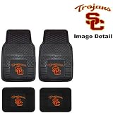 USC University of Southern California Trojans Front & Rear Car Truck SUV Vinyl Car Floor Mats - 4PC