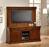 Oak Finish Flat Panel Plasma TV Wall Unit DLP Television Set Stand