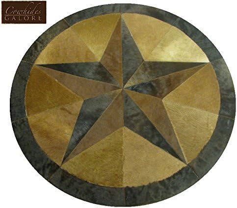40" Round Single Star Cowhide Rug