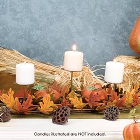 Halloween Handcut Metal Fall Pillar Candle Centerpiece by 