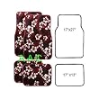 A Set of 4 Universal Fit Hawaii Hibiscus Carpet Floor Mats for Cars / Truck - Red