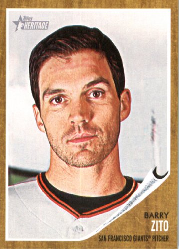 2011 Topps Heritage Baseball Card # 33 Barry Zito - San Francisco Giants - MLB Trading Card in Screwdown Case