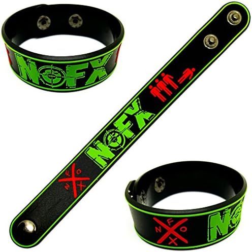 1 Pcs. NOFX Hard Core Heavy Metal Punk Rock Music Band Logo Symbol Sign Rubber Silicone Bracelet Wristband by BEST EXPO