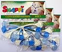 Snappi Cloth Diaper Fasteners - Pack of 9 (3 Light Blue, 3 Blue, 3 White)