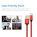 Suplink 2.0 Micro USB to USB Cable Nylon Braided Charging Cable - 6 Feet (1.8 Meters) – Red – 3-Pack