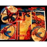 Spider-Man Theme Birthday Party Package ~ Dinner Plates, Dessert Plates, Luncheon Napkins, Table Cover, & Favor Bags ~ Serves 8