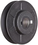 Martin 1VP44 1 VP Sheave, 3L/4L/5L or A/B Belt Section, 1 Groove, 1" Bore, Class 30 Gray Cast Iron, 4.15" OD, 5978 max rpm, 2.8-3.7" Pitch Diameter/2.9-3.9 Datum/3.0-4.0 Datum