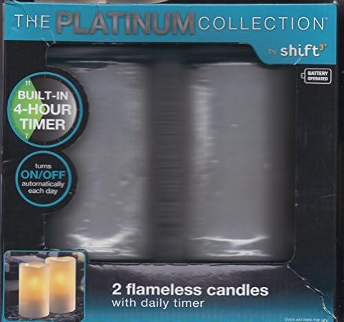 Platinum Collection Set of Flameless Candles - With Daily Timer
