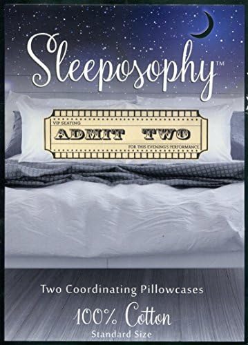 Sleeposophy Coordinating Pair Standard Cotton Pillowcases, Admit Two Ticket