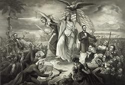 Allegorical Print of Lincoln at the 'Outbreak of the Rebellion' - Kimmel & Forster Lithograph, ca. 1865 - Spectacular 16"x20" Photographic Print by Carol M. Highsmith