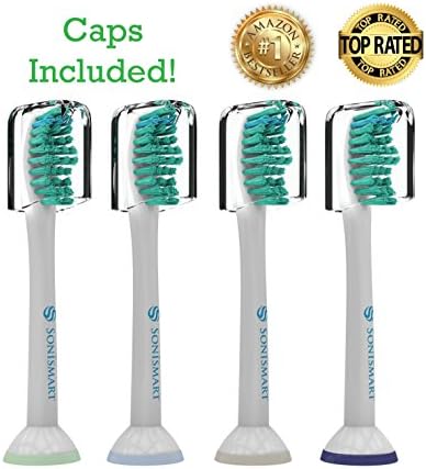 Sonismart Premium Replacement Toothbrush Heads 4-pack, replaces Philips Sonicare HX6014 ProResults, fits DiamondClean, EasyClean, FlexCare series, HealthyWhite, Plaque Control and Gum Health Handles