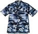 Midnight High Surf Men's Hawaiian Aloha Shirt in Royal Blue.
