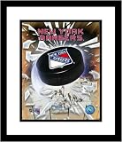 New York Rangers Team Logo and Puck Collage Framed 8x10 Photograph