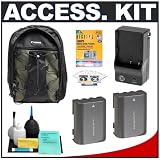 Canon 200EG Deluxe Digital Photo Backpack + 2 Spare Replacement NB-2LH Batteries for Canon + CTA Charger for NB-2LH Battery + LCD Screen Protectors + Precision Design 6-Piece Deluxe Cleaning Kit - for Canon EOS Digital Rebel XT & Digital Rebel XTi SLR Cameras