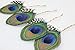 Set Of 4 Super Cute Peacock Feather Brass Bobby Pins, Handmade Hair Clips