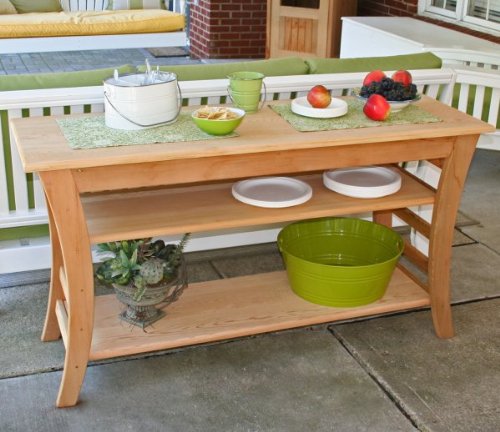 Cedar Entertaining Buffet Table (Natural) (31H x 58W x 20D)