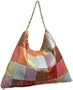 SR SQUARED by Sondra Roberts Patchwork Linen Hobo