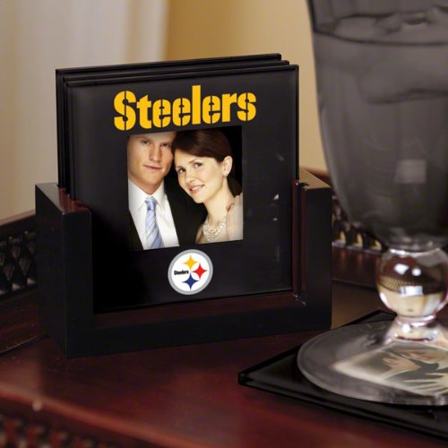 Pittsburgh Steelers Art Glass Photo Coaster Set