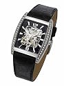 Accurist MS248B Gents stone set skeleton leather strap watch