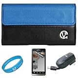 Blue & Black Portola Executive Leather Holster Carrying Case with Fixed Bel ....