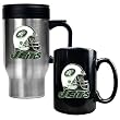 New York Jets 16oz Travel Mug & 15oz Ceramic Mug set - Helmet logo NFL Football