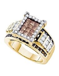 2.00CTW COGNAC DIAMOND INVISIBLE RONG
