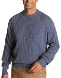 Nautica Mens Long Sleeve Allover Cable Crewneck Sweater