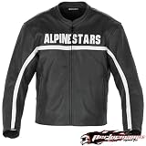 ALPINESTARS BARCELONA BLACK/WHITE LEATHER JACKET! 54/44