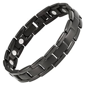 Willis Judd New Mens Black Titanium Magnetic Bracelet in Velvet Box with Free Link Removal Tool