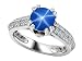 1.80 cts 925 Sterling Silver 14K White Gold Plated Lab Created Round Star Sapphire Engagement Ring