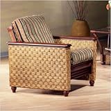Rattan Floral Magnolia Futon Chair Set